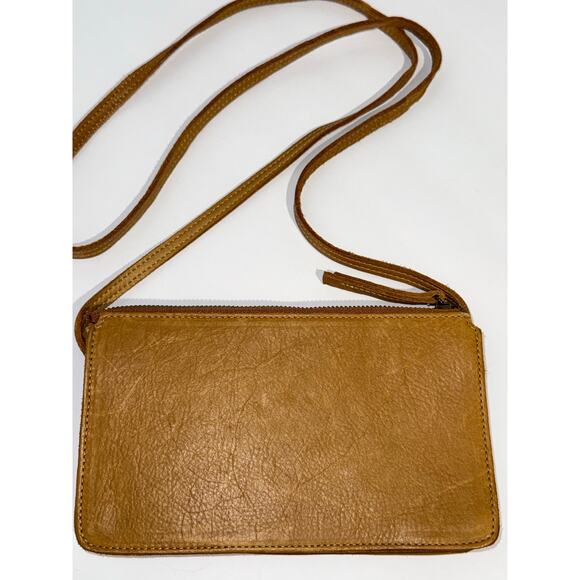 American Leather Co Small Cognac Brown Soft Leather Handbag Crossbody - Picture 5 of 9